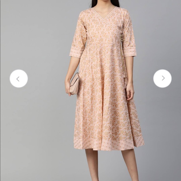 V neck printed dress - Picture 4 of 6